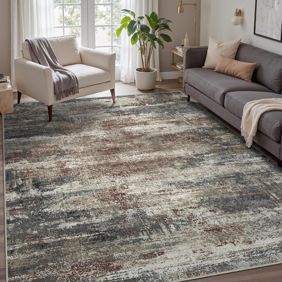 GENIMO Rugs for Bedroom-Washable 6x9 Area Rugs Lightweight Low Pile, Modern Printed Non-Slip Carpet for Living Room, Playroom, Dining Room, Office, Mystic Forest