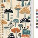 2026 Planner, Weekly and Monthly Calendar Planner for Women, Jan 2026 - Dec 2026, Hardcover Planning Agenda book with Tabs, Spiral Bound, Inner Pocket, Perfect for School Office Supplies, 8.5" x 11" - Mushrooms Grove
