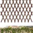 Expandable Wooden Lattice Fence Panel, 1 Pack, 3.2 x 6.1 Ft Large Wood Garden Trellis for Climbing Plants, Outdoor Privacy Fence Wall for Ivy Rose Vine, Patio Yard Balcony Decor