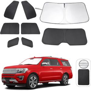 TTINGLU Window Shades for Ford Expedition SUV 2018-2024 8PCS Accessories Car Side Full Windows Rear Triangular Windshield Sun Shade Sun UV Rays & Privacy Protection for Camping,Napping,Relaxing