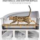 23.6"x15.7"x13.78" Stainless Steel Sifting Litter Box with Lid, XL Sifting Design for Pine Pellets, High Sides Metal Litter Box for Big Cats 7.9in Deep, Easy-to-Clean, Non-Stick