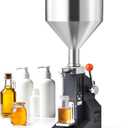 VEVOR Manual Paste Liquid Filling Machine, 5-50ml Adjustable Bottle Filling Machine, Stainless Steel Liquid Filler with 10L Hopper for Milk Water Juice Shampoo Honey