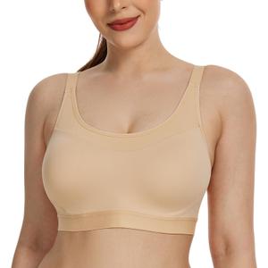 Wingslove High Impact Sports Bra Mesh Breathable Wireless Lightly Padded Workout Bra Racerback High Support for Yoga Gym