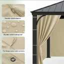 Patio Curtains Outdoor Waterproof - 10'Wx12'Lx7'H Weatherproof Pergola Outside Curtains, Gazebo Universal Replacement Privacy Curtains, 4 Panels Sidewall Drapes with Zipper, Cream