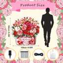 5.2 ft Valentine's Day Inflatable Flower Outdoor Decoration Blow up Mason Jar Flowers Built in LED Lights for Valentine's Day Spring Yard Lawn Supplies