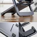 JSAUX Cell Phone Stand 2-Pack, Foldable Aluminum Adjustable Phone Holder for Desk Portable Travel Essentials Office Accessories for iPhone 17 16 15 14 13 Pro Max Samsung S25 S24 S23 Ultra Kindle-Gray