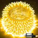 JMEXSUSS Connectable Warm White Christmas Lights Indoor Outdoor, 91.5ft 250 LED Christmas String Lights, 8 Modes Twinkle String Light Plug in for Tree Party Decoration