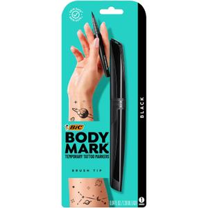 Bic BodyMark Temporary Tattoo Markers, black, 0.04 Fl Oz (1 Count (Pack of 1))
