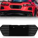 Rear License Plate Base Compatible with Corvette C8 Z51 Stingray Convertible Coupe HTC Models 2020 2021 2022 2023 2024,Rear Trunk License Plate Frame Protector,Glossy Black,ABS