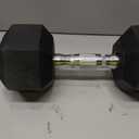 Amazon Basics Rubber Hex Dumbbell for Home Gym with Comfortable Grip, Easy to Hold, Hexagon Shape, 30 Pounds, Single, Black