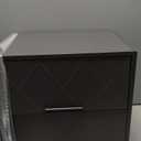 Nightstand with 2 Drawers, Grey Bedside Table, Wooden Side Table, Modern Style Night Stand End Table Drawer Dresser for Living Room Bedroom MLBZ09GU