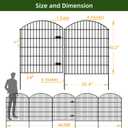 FOREHOGAR Heavy Duty Metal Garden Fences with Gate ECG1191, 1 Gate + 4 Fence Panels, 43.2in Tall and Total Length 14.75ft, Fencing for Dogs Animal Barrier Temporary Yard Border Outdoor, Black