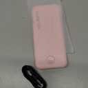 Nusyddy Portable Charger, 12000mAh 22.5W Fast Charging Power Bank with Built-in Cables & Wall Plug, Travel Essentials External Battery Pack, USB C Battery Phone Charger for iPhone, iPad, Samsung Pink