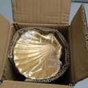 Jewelry Dish, Resin Mermaid Shell Dish Ring Holder Jewelry Organizer Trinket Dish, Golden Mermaid Shell Statue Home Decor for Home Office Desktop Bookshelf