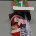 Electric Santa Claus Climbing Ladder, Funny Climbing Santa Music, Electric Climbs Up and Down, Christmas Tree Decorations for a Festive Touch (White)