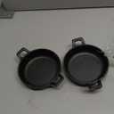 Mini Cast Iron Skillets 5 x 5 x 1.3 Inch Cast Iron Pan Small Ramekin Set Black Casserole Dish Cookware Oven Safe Mini Skillets for Kitchen Indoor Outdoor Picnic (2 Pack)