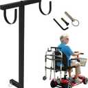 Universal Walker Holder for Mobility Scooters, Fit for Pride Mobility & Golden Technologies, Works with Scooters & Power Chairs with 1" x 1" Hitch Receiver, Lightweight and Sturdy, Black