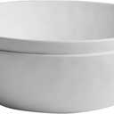 M&B GWPP Melamine Large Serving bowls, 3.7Quart Salad Bowls for Popcorn, Soup, Pasta, Pho, Snack - Set of 2 Mixing Bowls for Entertaining and Kitchen (White)