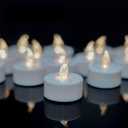 Tea Lights - 50 Pack Flameless LED Candles - 200 Hour Battery Operated - Realistic Flickering - Warm White Light - Perfect for Halloween & Seasonal Celebrations