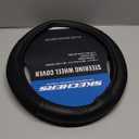 Skechers Air-Cooled Steering Wheel Cover,Leather Car Steering Wheel Cover Universal Fit 14" 1/2-15" Car Wheel Protector for Men Women Fit Suvs,Vans,Sedans,Car,Trucks,Black