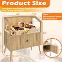 PROLEE Hamster Cage with Storage Cabinet,Large Hamster Encloure Chew Proof Wood,Clear View Hamster Habitat for Guinea Pig, Ferret, Rat, Hedgehog, 40" L x 20" W x 47" H (White Oak)