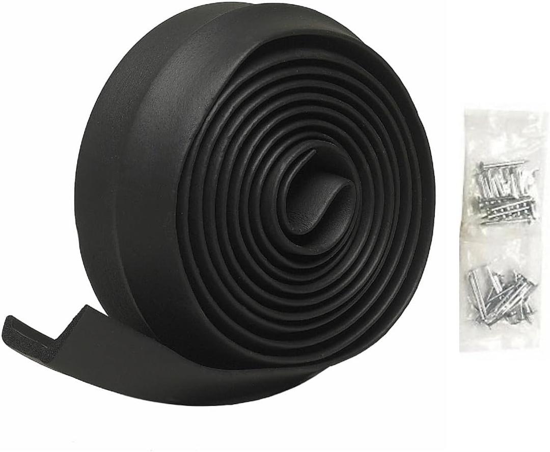 Rocky Mountain Goods Garage Door Bottom Seal - Attaches to Floor – 9 ft x 2 1/4" Universal Weatherproof Seal – Heavy Duty Threshold for Garage Doors – Blocks Drafts, Dirt, and Pests - Includes Nails
