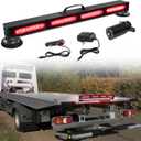 Wireless Tow Light Bar, Trailer Light Bar with 7 Pin Round Transmitter, Magnetic Base, Brake/Turn Signal Emergency LED Light Bar for Truck Roadblock Cars, Rechargeable Battery Powered, 23 in