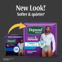 Depend Night Defense Adult Diapers, Incontinence Underwear for Men, Disposable, Overnight, Small/Medium, Grey, 80 Count