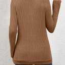 Bliwov Womens Tunic Tops Long Sleeve V Neck Casual Fall Outfits Ruched Button Pullover Sweater Loose Blouse Fashion Clothes (L)