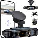 Car Camera Dash Cam Front and Rear Left Right, 4-Channel Video Recording WiFi Dashcam with Phone APP 360 Degree Car Security, HD 2K Car Dashboard Night Vision 24 Hours Parking Monitor G-Sensor