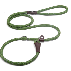 Fida Durable Slip Lead, 6 FT x 1/2" Heavy Duty Loop Leash, Comfortable Strong Rope for Large, Medium Dogs, No Pull Pet Training With Highly Reflective, Green