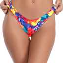 RELLECIGA Women's Cheeky Bikini Bottom (Color Floral), Small