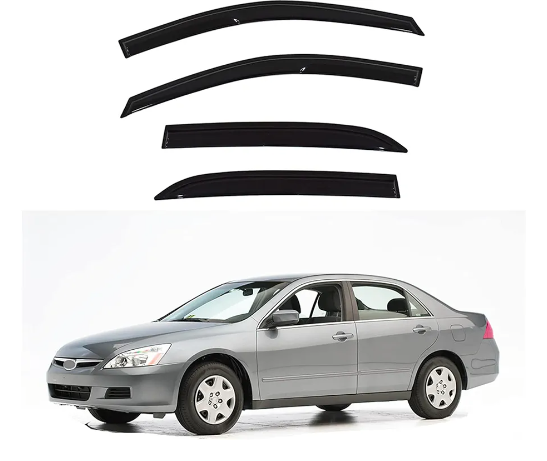 Window Visors Shade Sun Rain Wind Guards Deflectors Cover Replacement for Accord Sedan 4-Door 2003 2004 2005 2006 2007 4 Pieces Black