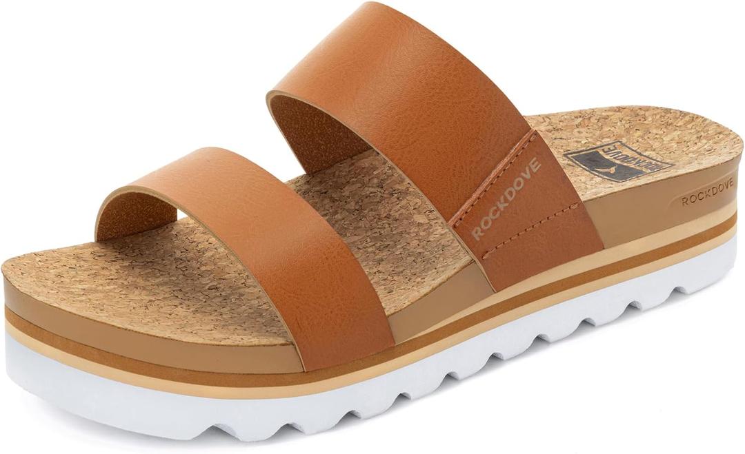 RockDove Womens Isla Lift Platform Slide Sandals with Cushioned Arch Support and Soft Dual Straps, 10