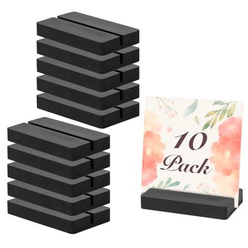 Acrylic Sign Stand Card Holder, 7 PCS Place Sign Holders with Card Slot, Stands for Acrylic Signs, Table Numbers Display Stands for Meeting/Menu/Table Numbers (Black)