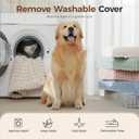 Orthopedic Dog Bed for Large Dog, Waterproof Pet Bed,Non-Slip Bottom and Egg-Crate Foam with Removable Washable Cover Crate Bed,Blue,36"x27"x3"