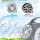 Rechargeable Bubble Machine - Auto 360 Rotation, 75 Tilt Range, 10 Large Wands - Bubbles Blower Maker for Kids, Toddlers, Outdoor Play, Wedding, Birthday, Parties, Gifts Toys for Boys, Girls