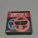 Orzly Steering Wheels Compatible with Nintendo Switch 2 (2025 Console) Twin Pack Racing Wheel Accessories for Joy Con Controllers and MarioKart Racing Games (1 Red 1 Blue) Gift Boxed