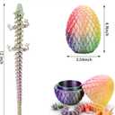 2 x 3D Printed Dragon Eggs with Dragon Inside,Color Change with Temperature,Lavender Purple+Mint Green to Pink+Yellow (12 inch)