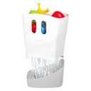 Ubbi Freestanding Bath Toy Organizer Bath Caddy with Removable Drying Rack Bin and Scoop for Toddlers and Baby, Gray