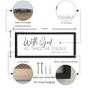 flowtorely With God All Things Are Possible Wall Decor Scripture 24"×10" Matthew 19:26 Bible Verse sign Christian Large Wood Framed Wall Hanging (Black)