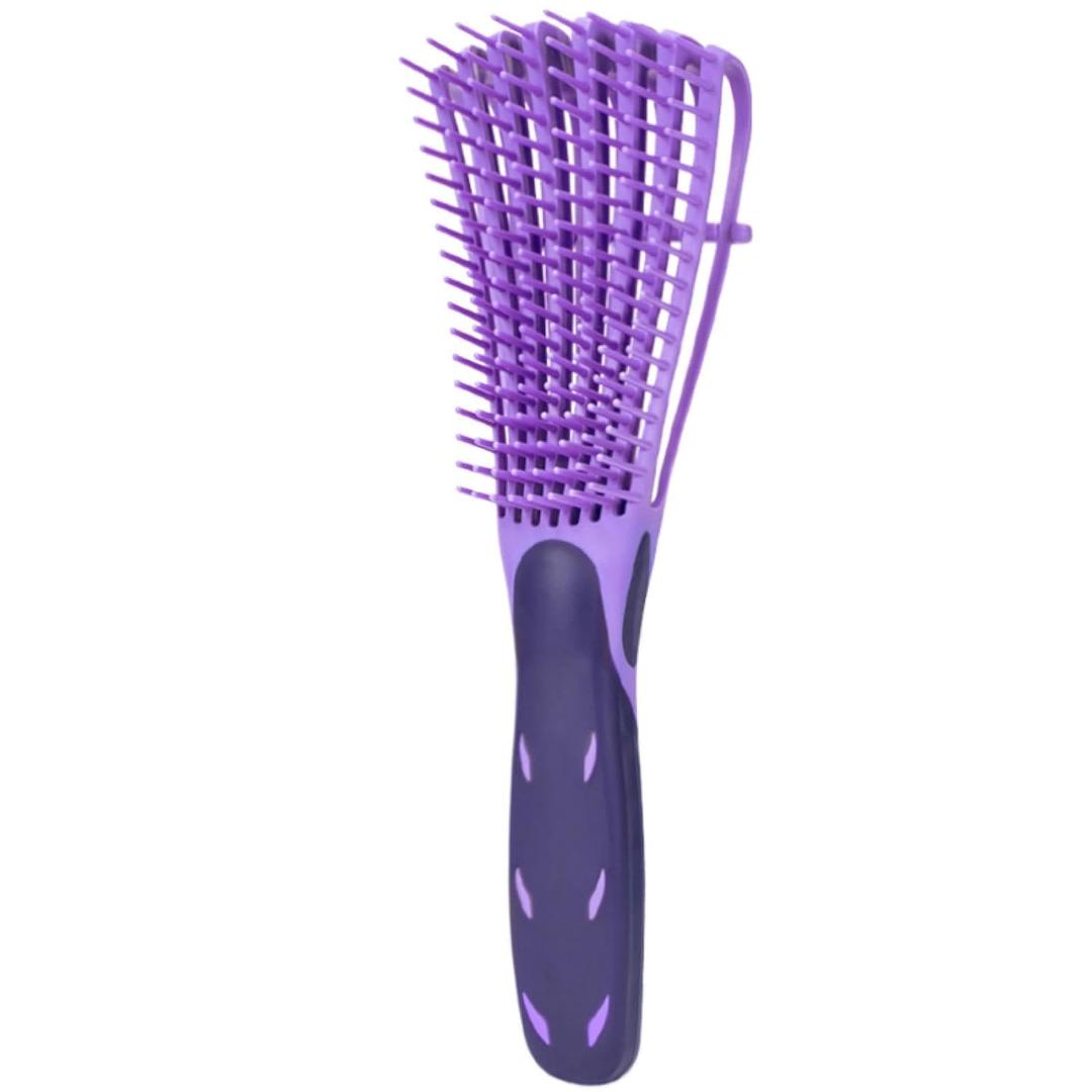 Wet Curly Hair Detangling Brush | Wide Tooth Nylon Design | Split End Prevention Tool(PURPLE)