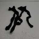 MANZI Faux Thigh High Tights Mock Suspender Pantyhose Striped Goth Fishnets Pack of 2 (One Size)