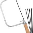 Veemoon 1 Set Woodworking Coping Saw U-Shaped Saw Mini Hand Coping Frame Small Carving Japanese Hand for Wood Board Plastic and Metal Cutting (With 4Pcs Replacement Blades)