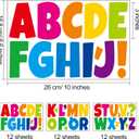 Bemeol Letter Stickers 432 Pieces 36 Sheets Bulletin Board Letters 3 Inch Classroom Alphabet Poster Board Letter for Bulletin Board Display School Decor(Colorful)