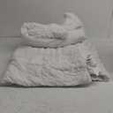 White Duvet Cover Queen Size, Seersucker 3 Pieces Bedding Set, Includes 1 Duvet Cover 90x90 Inches and 2 Pillowcases 20x26 Inches (White (No Comforter))