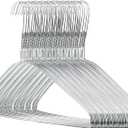 HANGERWORLD Silver Metal Wire Clothes Hangers 16inch 13 Gauge Clothes Garment Coat Hanger (50 Pack)