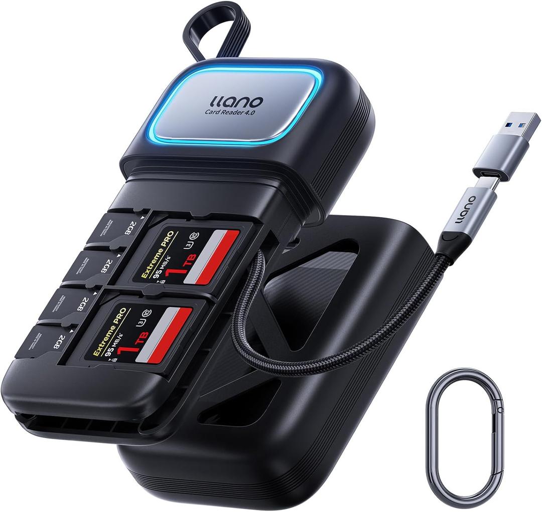 llano F15 2-in-1 High-Speed SD/Micro SD Card Reader Adapter(UHS-II Supported),Holder Case, Built-in Slot Storage, Compatible with iPhone, Android, PC, MacBook, Laptop, Dual Slot, USB Type-C 3.2 Gen1 llano F15 2-in-1 High-Speed SD/Micro SD Card Reader Adapter(UHS-II Supported),Holder Case, Built-in Slot Storage, Compatible with iPhone, Android, PC, MacBook, Laptop, Dual Slot, USB Type-C 3.2 Gen1