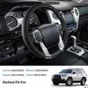 Fit for Tacoma(2012-2023) Steering Wheel Cover, Steering Wheel Cover for Toyota 4Runner(2010-2024) Tundra(2014-2021) Sequoia(2014-2022) Accessories (Perforated Black)