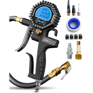 Digital Tire Pressure Gauge with Inflator -200 PSI, Heavy Duty Air Chuck & Compressor Attachments for Car, Truck & SUV